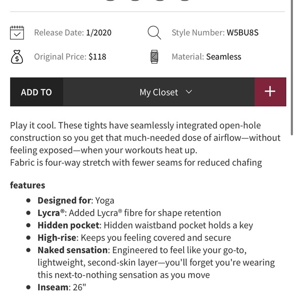 Lululemon Reveal Tight 26" *Aurora - Picture 2 of 5